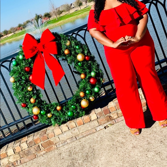Pants - Red ruffle Jumpsuit